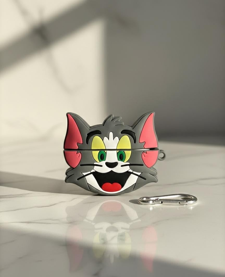 Tom Cartoon Face AirPods Case Cover