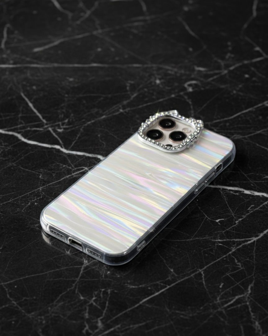 Holographic Diamond Camera Frame iPhone Case – Aurora Shine